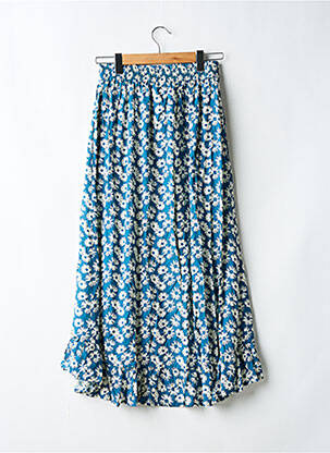 Jupe longue coupe évasée bleu 64 femme