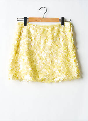 Mini-jupe doublure jaune IVIVI femme
