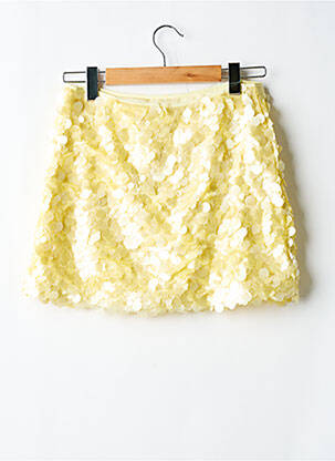 Mini-jupe doublure jaune IVIVI femme