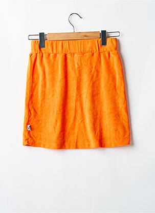 Jupe courte coupe droite orange SANS MARQUE femme