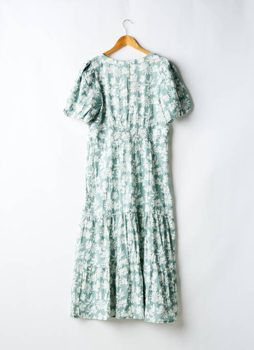 Robe longue manches courtes manches courtes vert 64 femme
