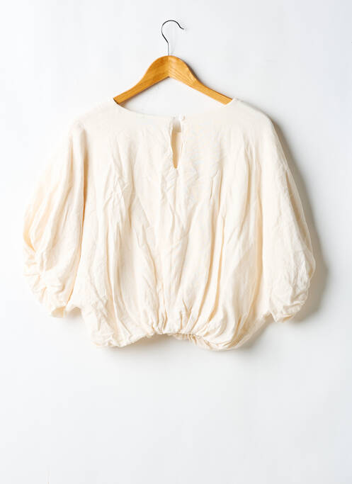 Blouse tissage popeline manches 3/4 beige PRETTY WIRE femme