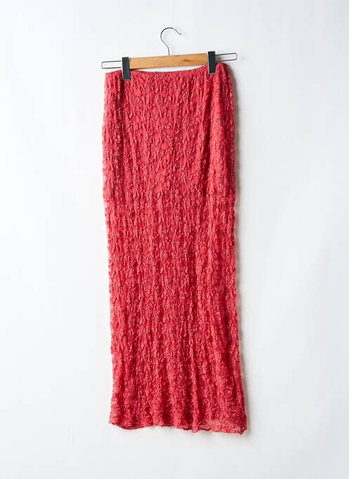 Jupe longue coupe droite rouge PULL & BEAR femme