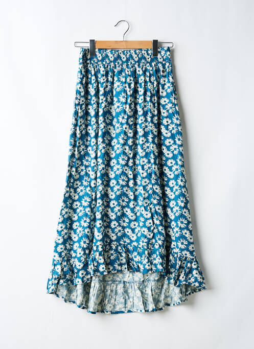 Jupe longue coupe évasée bleu 64 femme