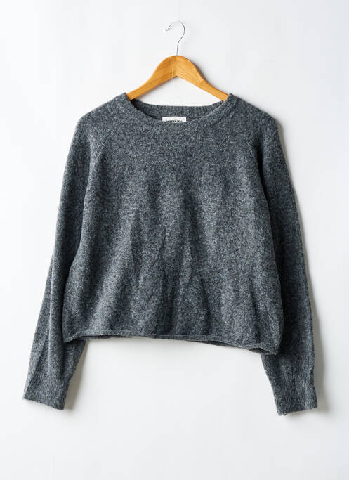 Pull tissage chiné manches longues gris IN APRIL 1986 femme