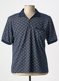 Polo tissage jersey manches courtes bleu LOUIS VICTOR homme