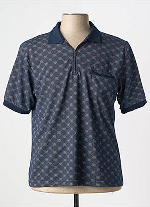 Polo tissage jersey manches courtes bleu LOUIS VICTOR homme