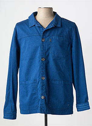 Veste casual fermeture boutonnée sur le devant bleu TBS homme