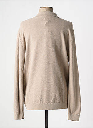 Pull maille souple et aérée manches longues marron LEE COOPER homme