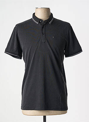 Polo tissage jersey manches courtes noir SUN VALLEY homme