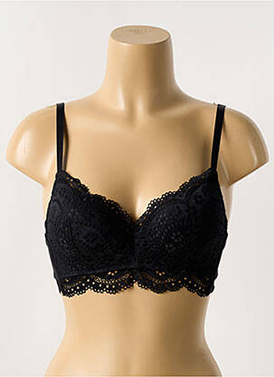 Soutien-gorge effet matière satinée haut soutien-gorge moulé noir YSABEL MORA femme