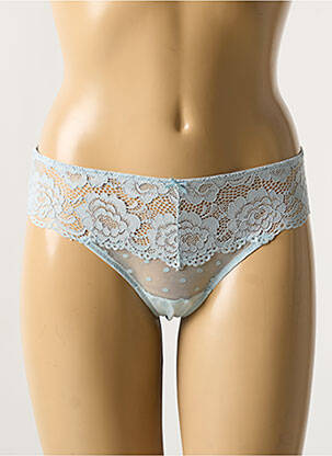 Tanga tissage dentelle bleu YSABEL MORA femme