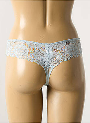 Tanga tissage dentelle bleu YSABEL MORA femme