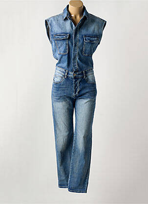 Combi-pantalon poches sans manche bleu PLACE DU JOUR femme