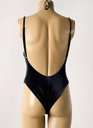 Maillot de bain 1 pièce effet matière satinée haut triangles noir SWIMETIS femme
