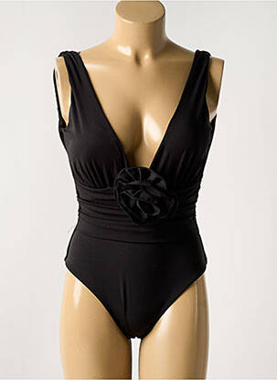 Maillot de bain 1 pièce effet matière satinée haut soutien-gorge moulé noir GARCONNE femme