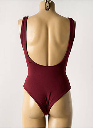 Maillot de bain 1 pièce effet matière satinée haut soutien-gorge moulé rouge GARCONNE femme