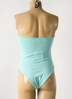 Maillot de bain 1 pièce effet matière satinée haut soutien-gorge avec mousse de rembourrage amovible bleu GARCONNE femme