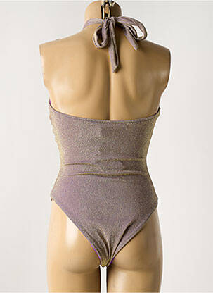 Maillot de bain 1 pièce effet matière satinée haut soutien-gorge avec mousse de rembourrage amovible or GARCONNE femme