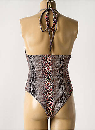 Maillot de bain 1 pièce effet matière satinée haut soutien-gorge avec mousse de rembourrage amovible rose GARCONNE femme