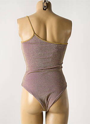 Maillot de bain 1 pièce effet matière satinée haut soutien-gorge avec mousse de rembourrage amovible violet GARCONNE femme