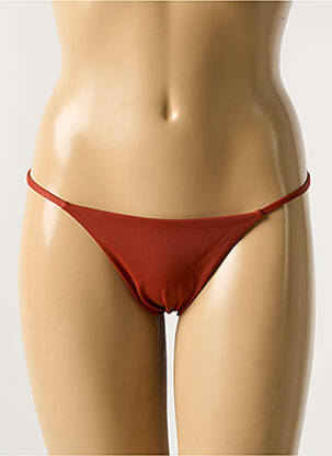 Bas de maillot de bain tissage satiné bikini orange SWIMETIS femme