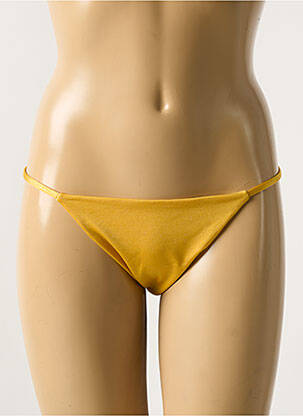 Bas de maillot de bain tissage satiné bikini jaune SWIMETIS femme