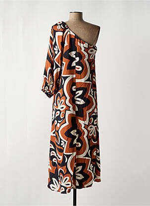 Robe longue manches longues manches longues marron SKATÏE femme