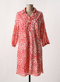 Robe mi-longue imprimé fleurs manches 3/4 rose AGATHE & LOUISE femme