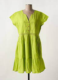 Robe mi-longue manches courtes manches courtes vert AGATHE & LOUISE femme