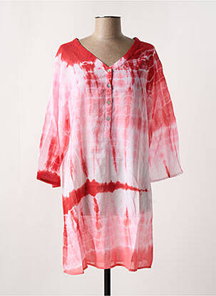 Tunique manches longues col v rouge L'ATELIER D'ANNA femme