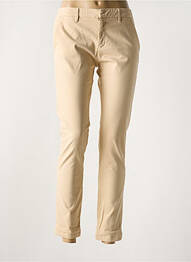 Pantalon chino tissage popeline taille normale beige REIKO femme
