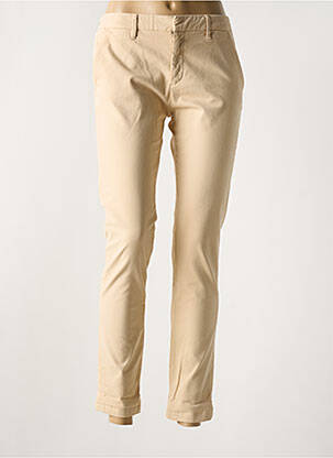 Pantalon chino tissage popeline taille normale beige REIKO femme
