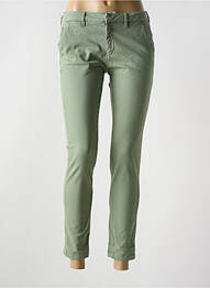 Pantalon chino tissage popeline taille normale vert REIKO femme