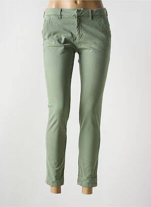 Pantalon chino tissage popeline taille normale vert REIKO femme