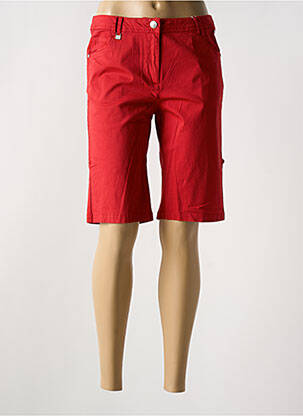 Bermuda tissage popeline taille normale rouge AGATHE & LOUISE femme