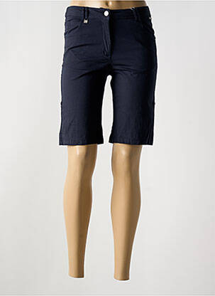 Bermuda tissage popeline taille normale bleu AGATHE & LOUISE femme