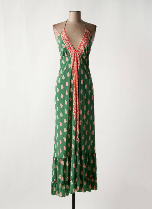Robe longue vert GOA pour femme