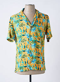 Chemise manches courtes coupe cintrée jaune DARIO BELTRAN homme