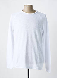 Pull col rond manches longues blanc AMERICAN VINTAGE homme