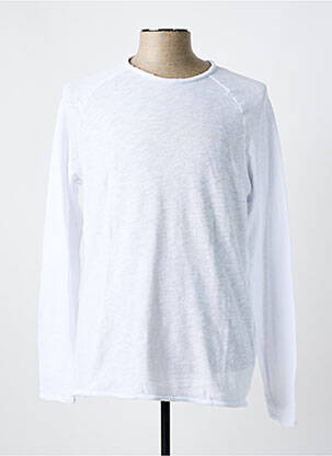 Pull col rond manches longues blanc AMERICAN VINTAGE homme
