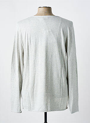 Pull col rond manches longues gris clair AMERICAN VINTAGE homme