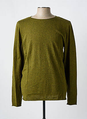 Pull col rond manches longues vert AMERICAN VINTAGE homme