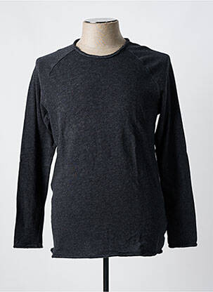 Pull tissage chiné manches longues gris AMERICAN VINTAGE homme