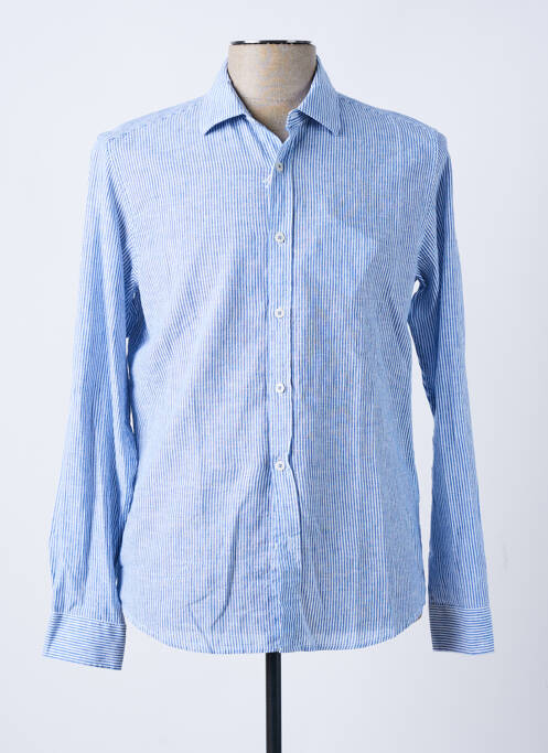 Chemise manches longues bleu BREAD AND BUTTONS pour homme