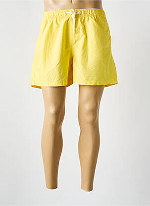 Short de bain effet matière satinée jaune PANAME BROTHERS homme