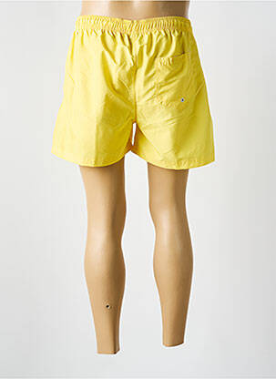 Short de bain effet matière satinée jaune PANAME BROTHERS homme