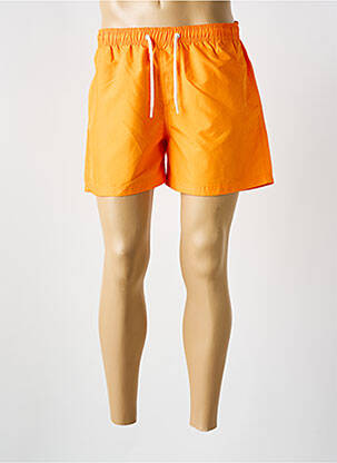 Short de bain effet matière satinée orange PANAME BROTHERS homme