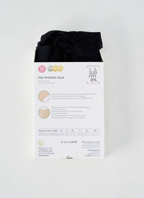 Culotte gainante imprimé rayures noir JULIMEX femme