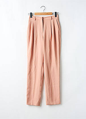 Pantalon droit fermeture zippée sous rabat avec crochet beige AMERICAN VINTAGE femme